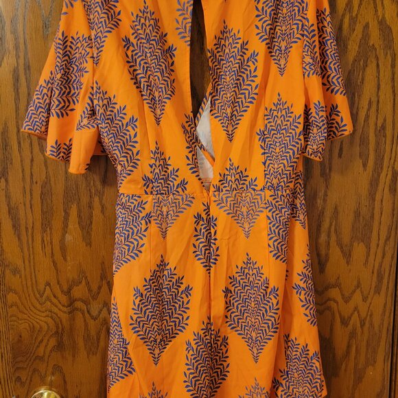 Orange and Blue Romper - Picture 3 of 4